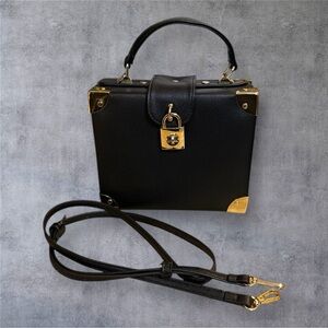 Madison West  Box-Shaped Handbag w/Top Handle & Shoulder/Crossbody Strap.
